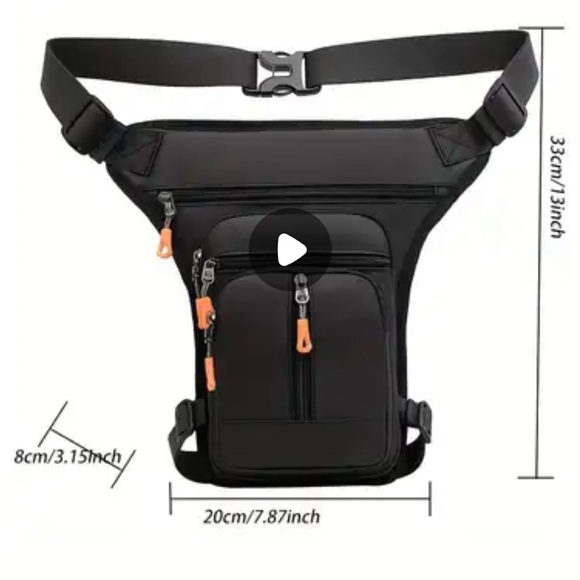 Tactical Waist and Leg Bag - Multi-Pocket - Black - Picture 2 of 8